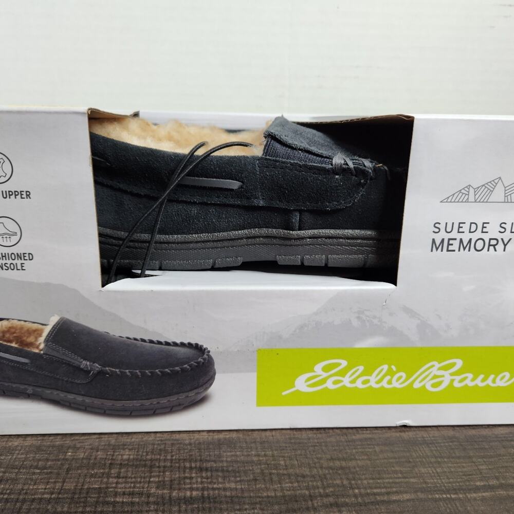 Eddie Bauer suede slipper memory foam size 8-9 NWT
